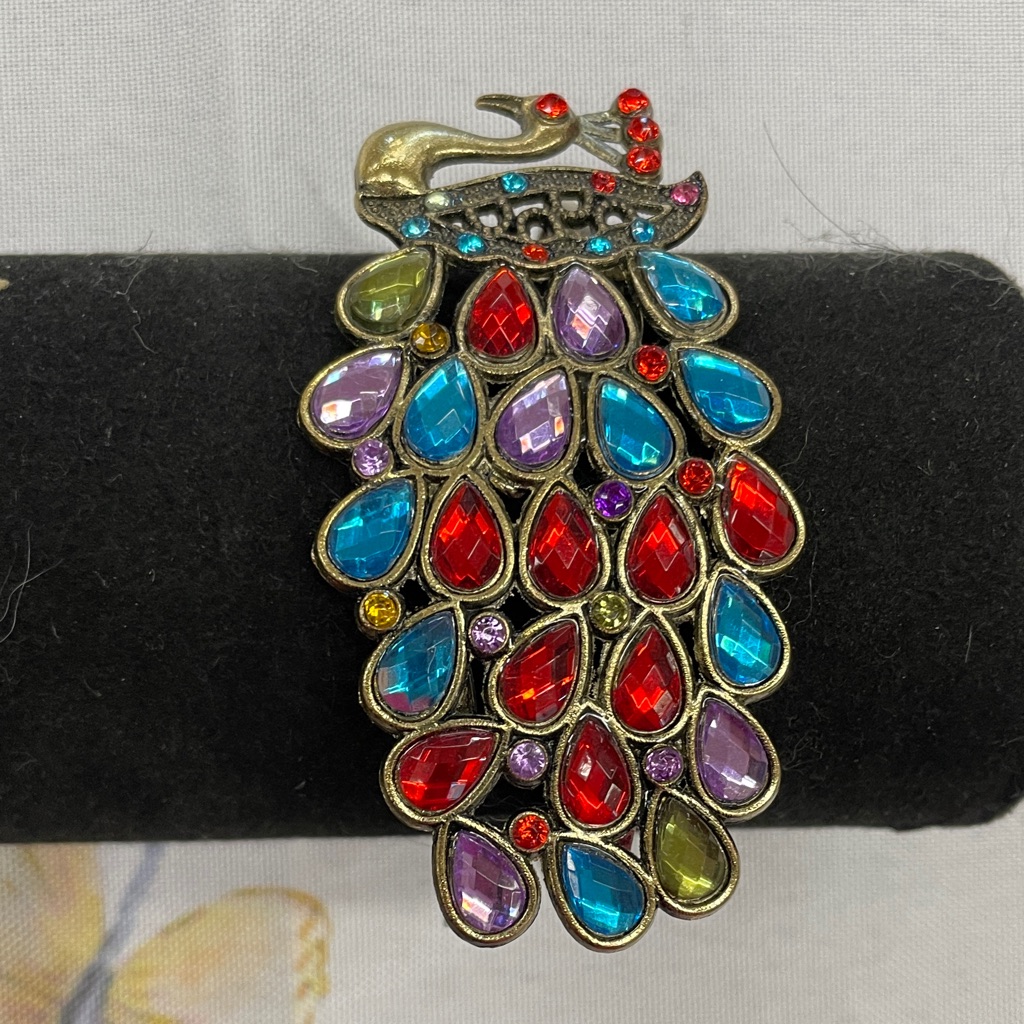 Colorful Gemstone Peacock Bracelet